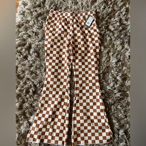 Flared checkered pants size large